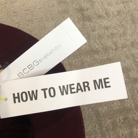 NEW WITH TAGS BCBGeneration Maroon Fedora Hat - Picture 6 of 9